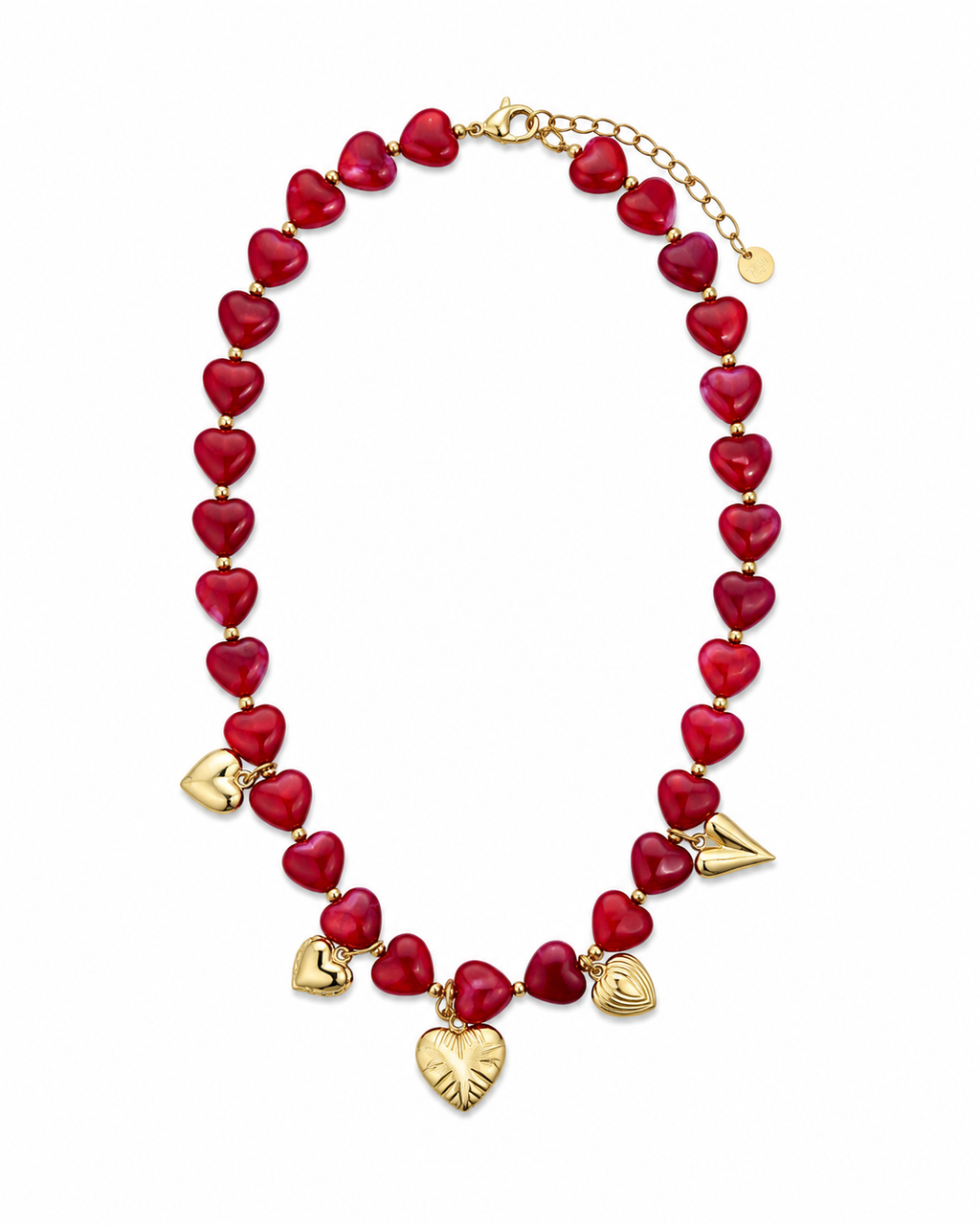 Ruby heart ketting