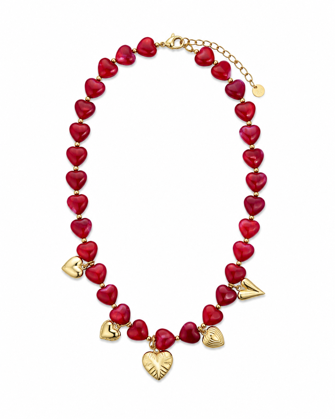 Ruby heart ketting
