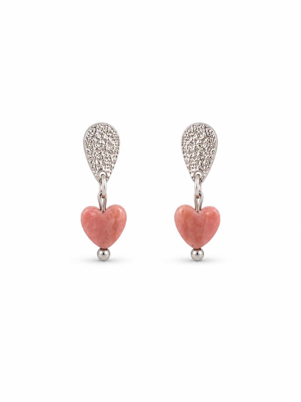 Pink heart natuursteen studs