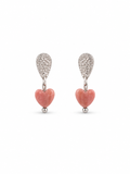 Pink heart natuursteen studs