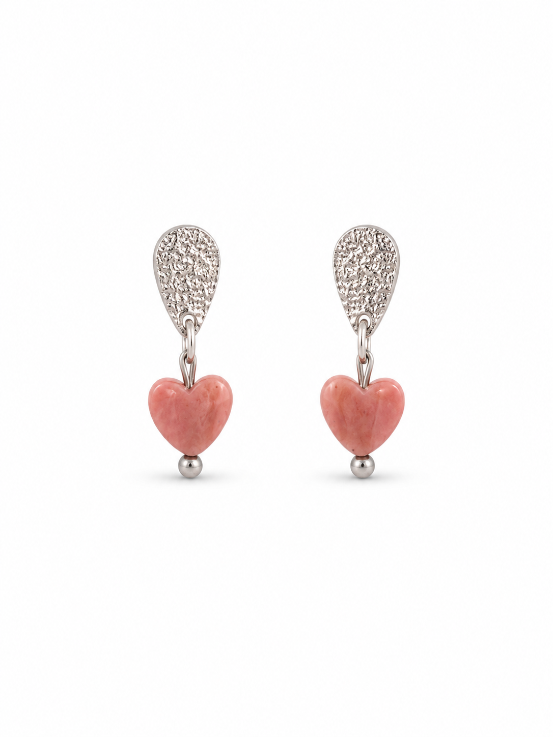 Pink heart natuursteen studs