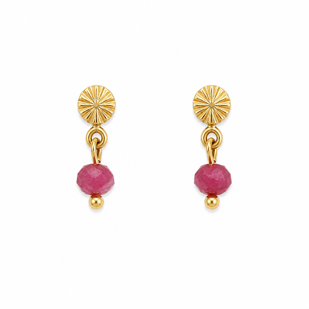 Fuchsia natuursteen studs