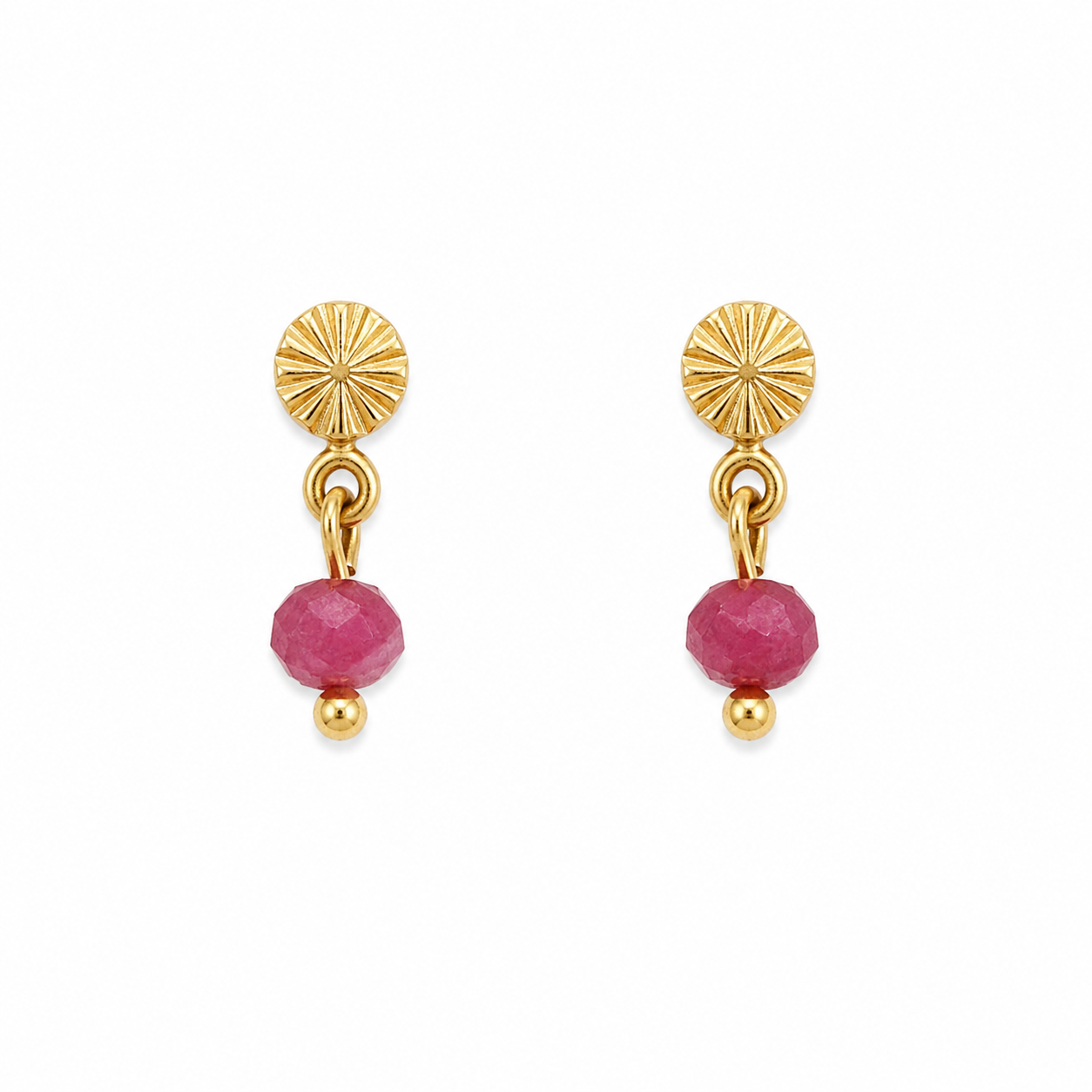 Fuchsia natuursteen studs