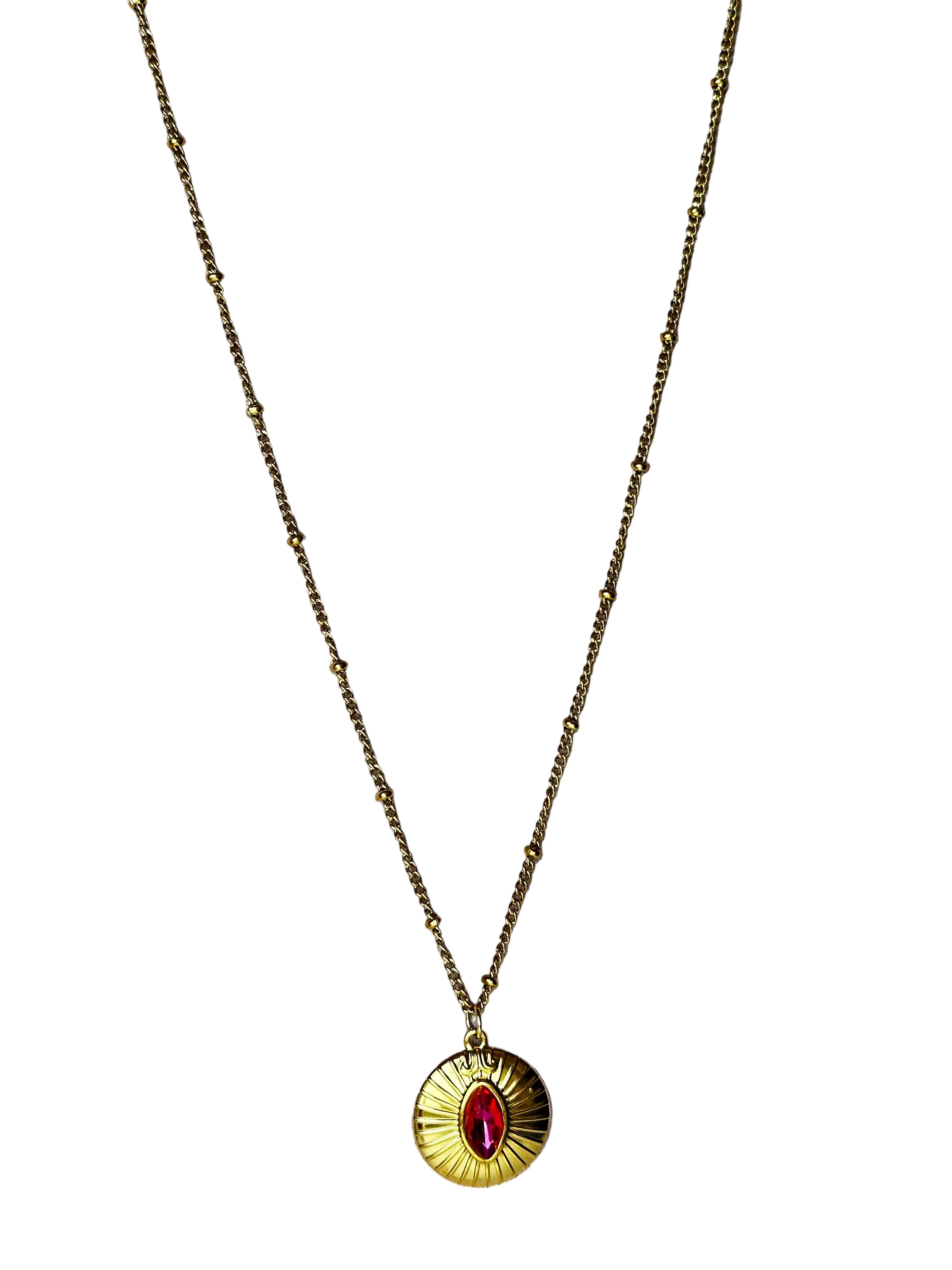 Fuchsia stone ketting