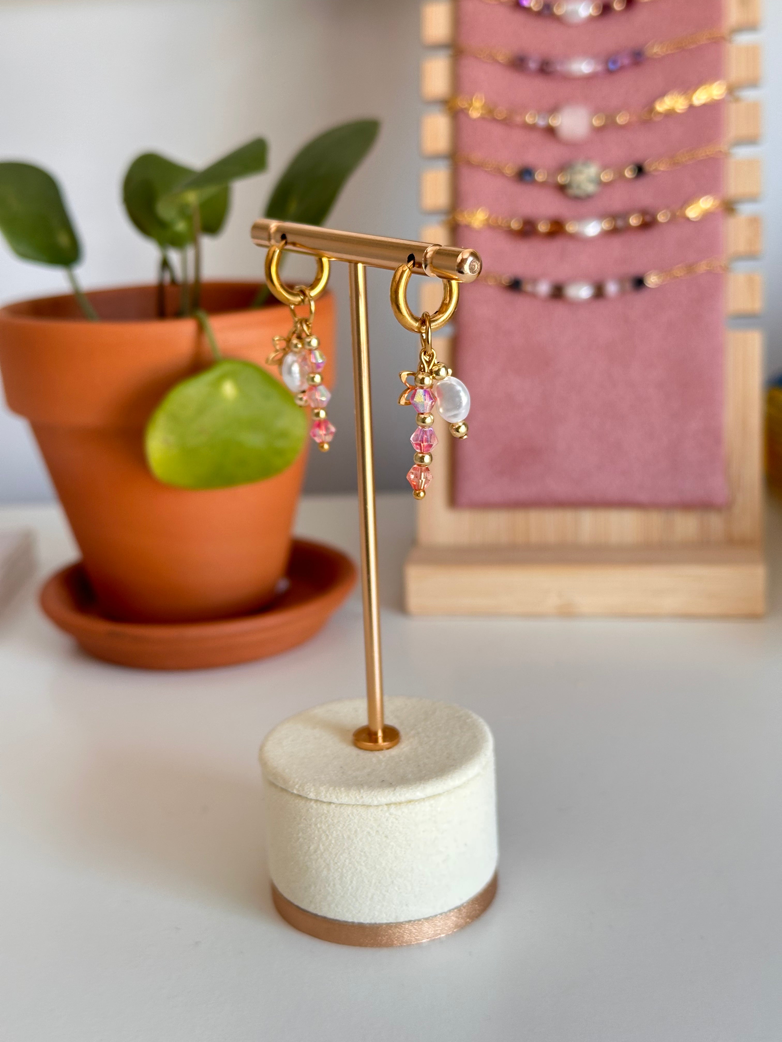 open flower oorbellen