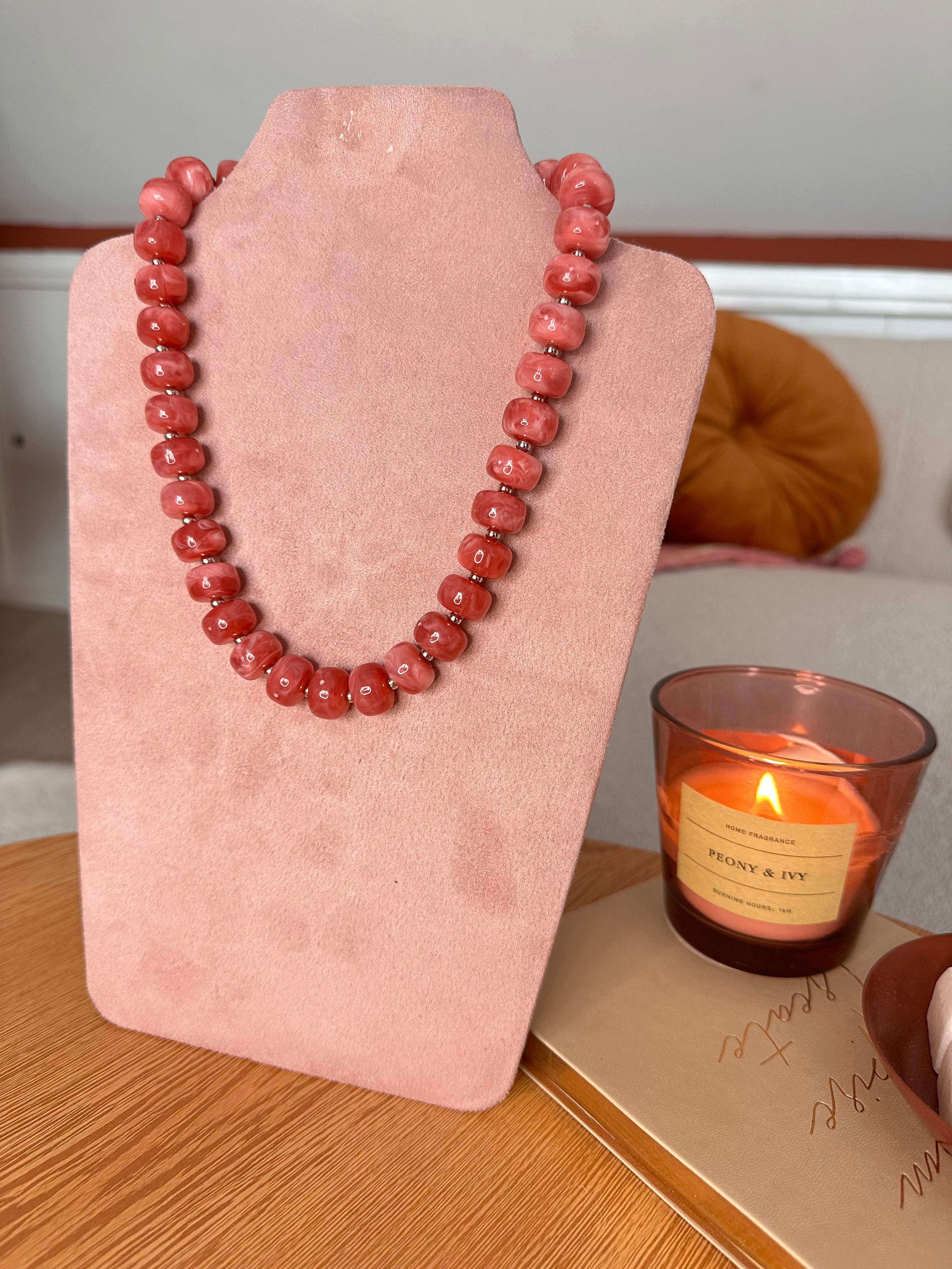 Blush acryl kralen ketting