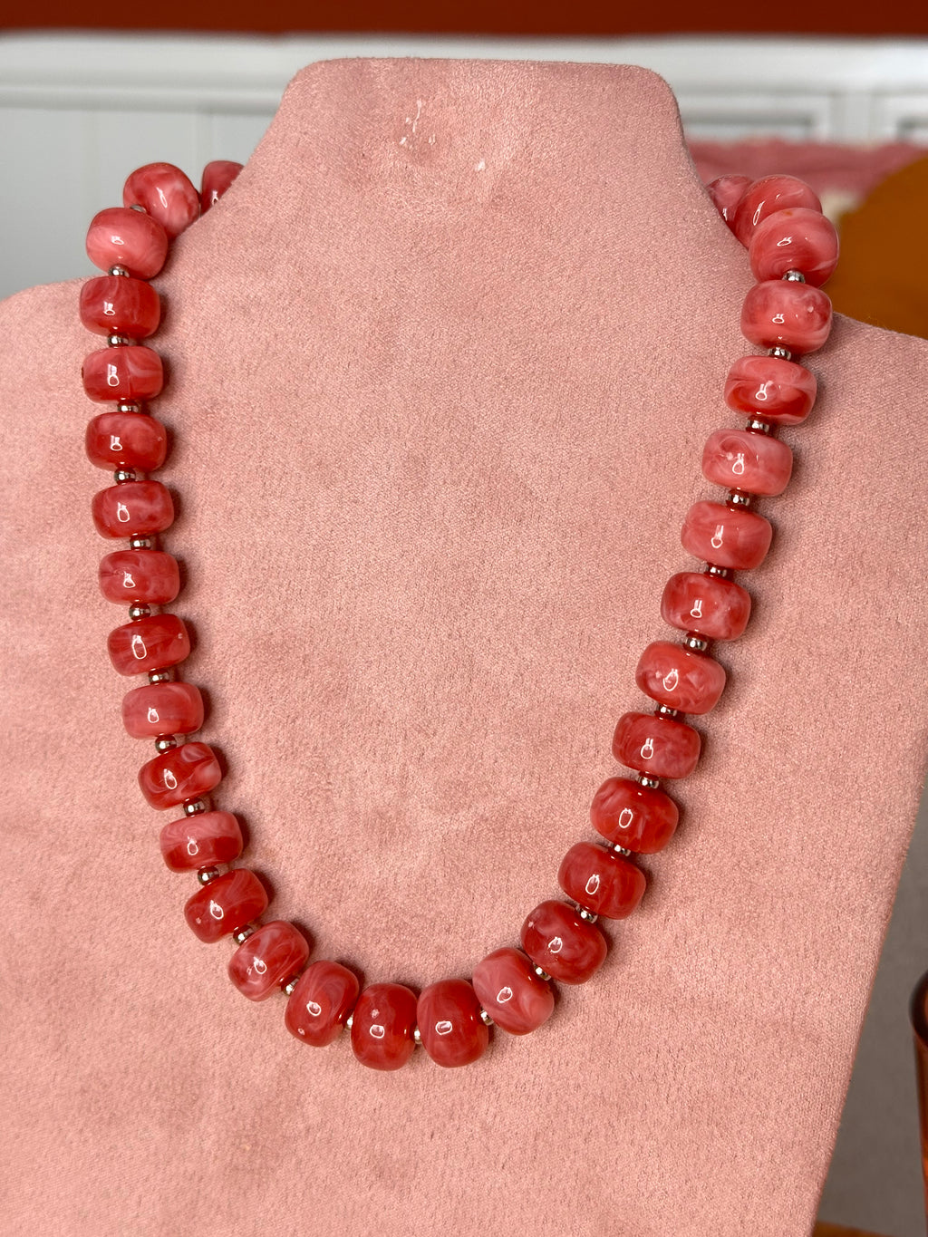 Blush acryl kralen ketting
