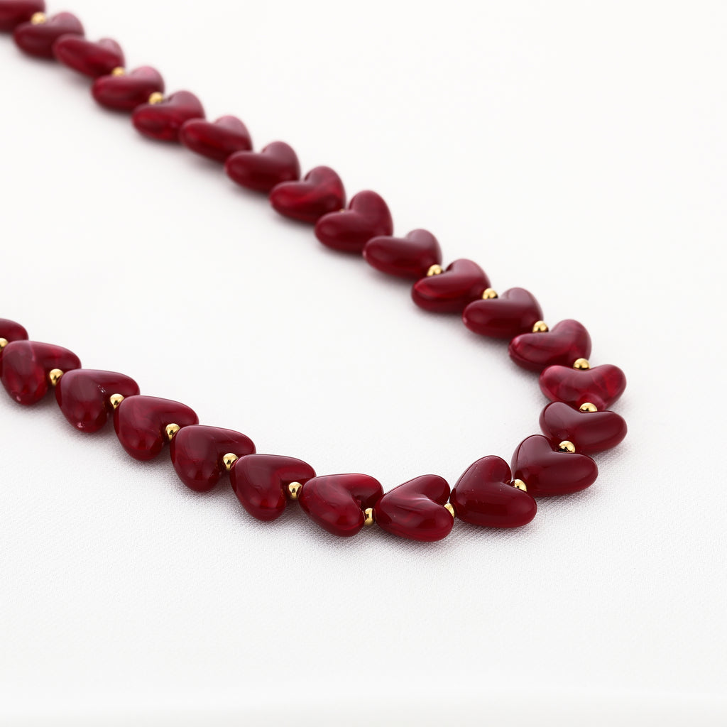 Red heart ketting