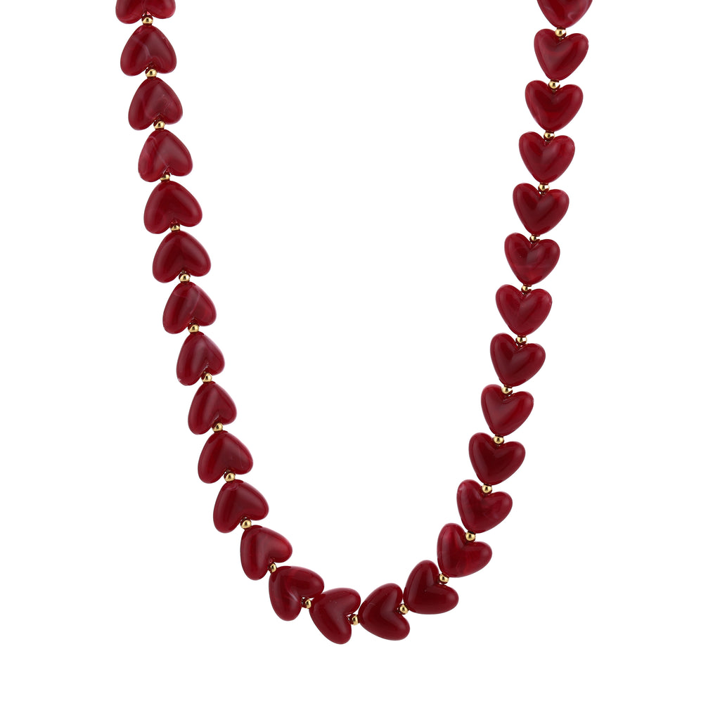 Red heart ketting