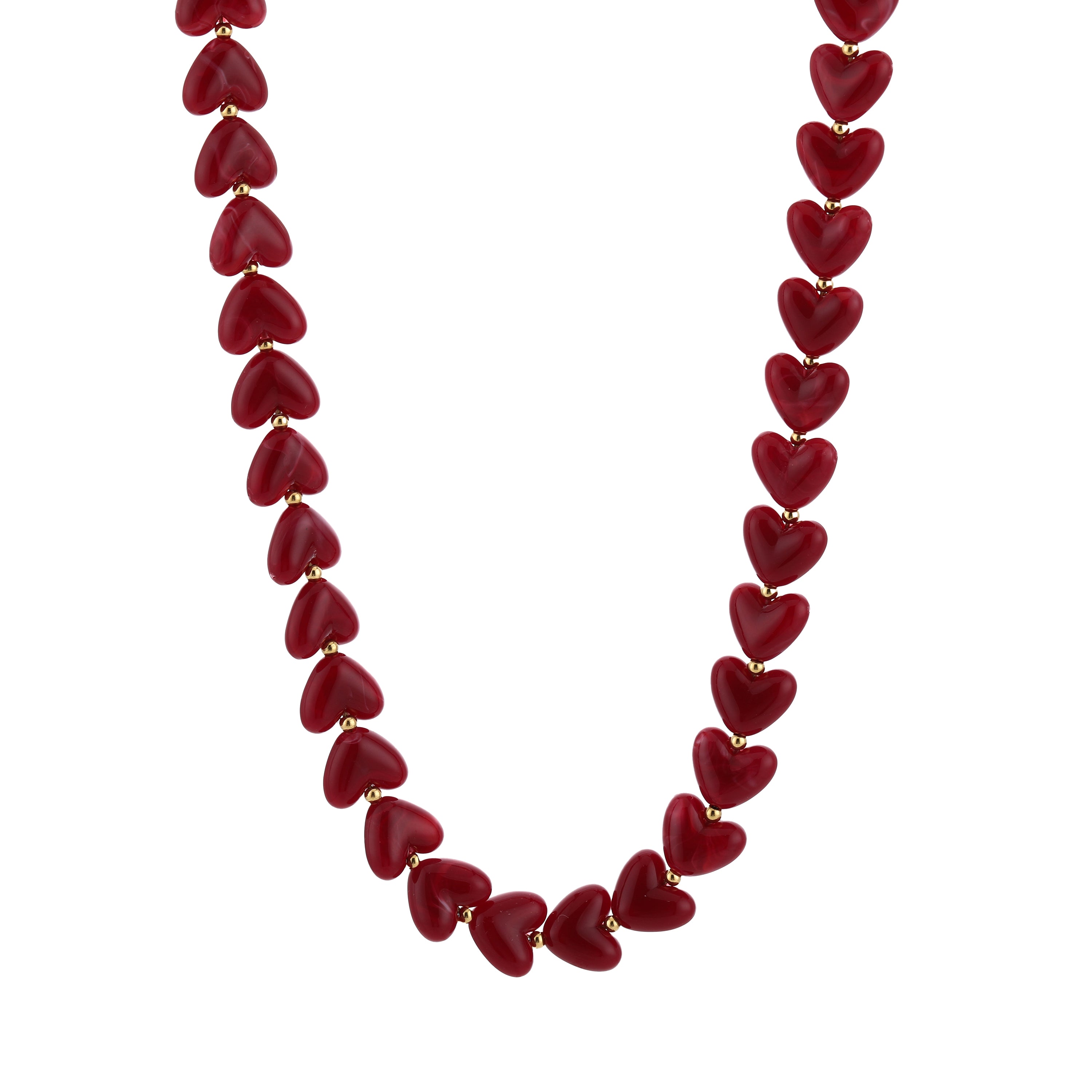 Red heart ketting