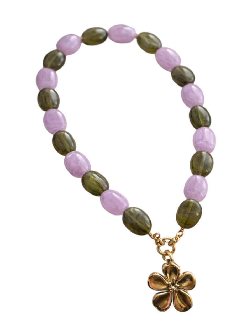 Big flower acryl ketting