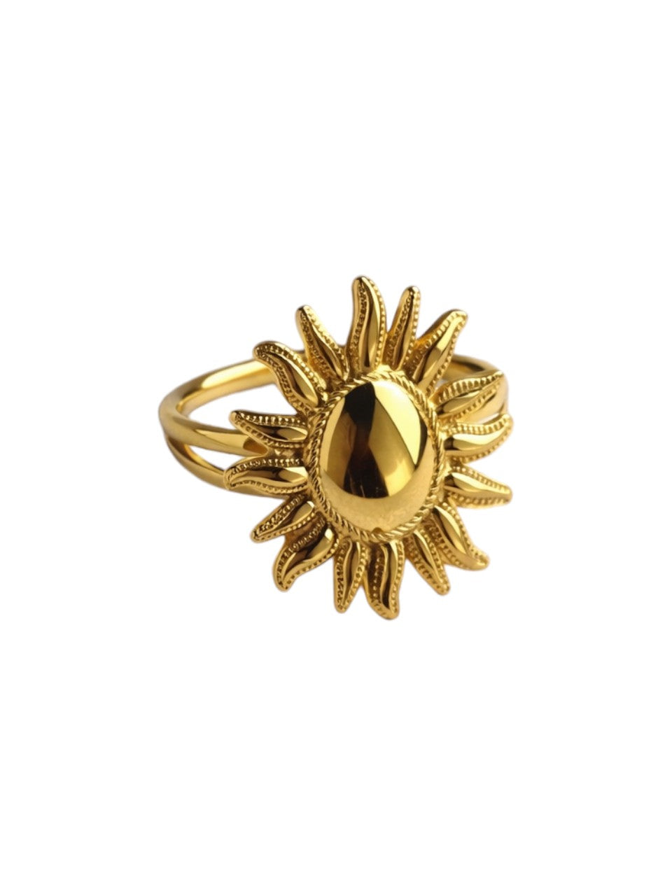 Big sun ring goud